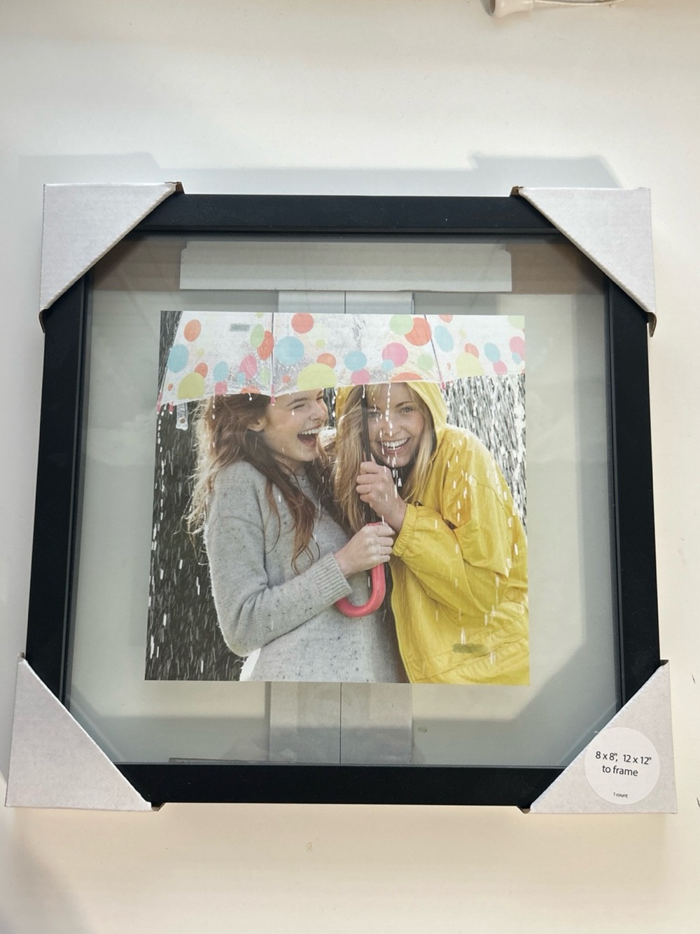 Black Trim floating gallery frame 12 x12 or float picture of 8x8 New in package